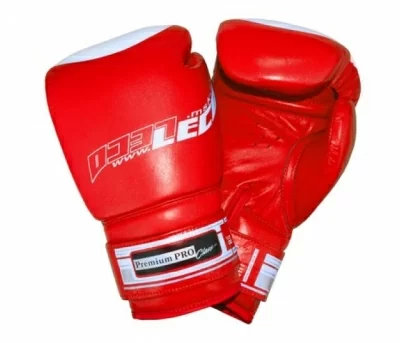 картинка Перчатки боксёрские ЛЕКО Премиум ПРО 8 унций красные 