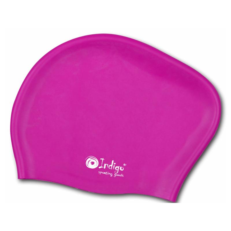 Шапочка для плавания INDIGO силикон для длинных волос цикламеновая 812SC от магазина Супер Спорт